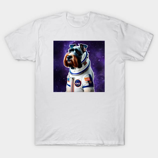 ASTRONAUT DOG ( Schnauzer ) T-Shirt by DMS DESIGN